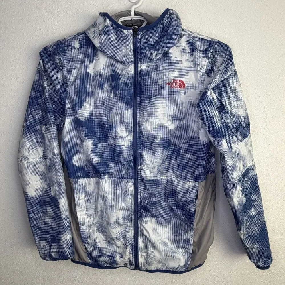 The North Face Windbreaker Jacket Cloud Camo Blue White Full Zip Men’s Medium